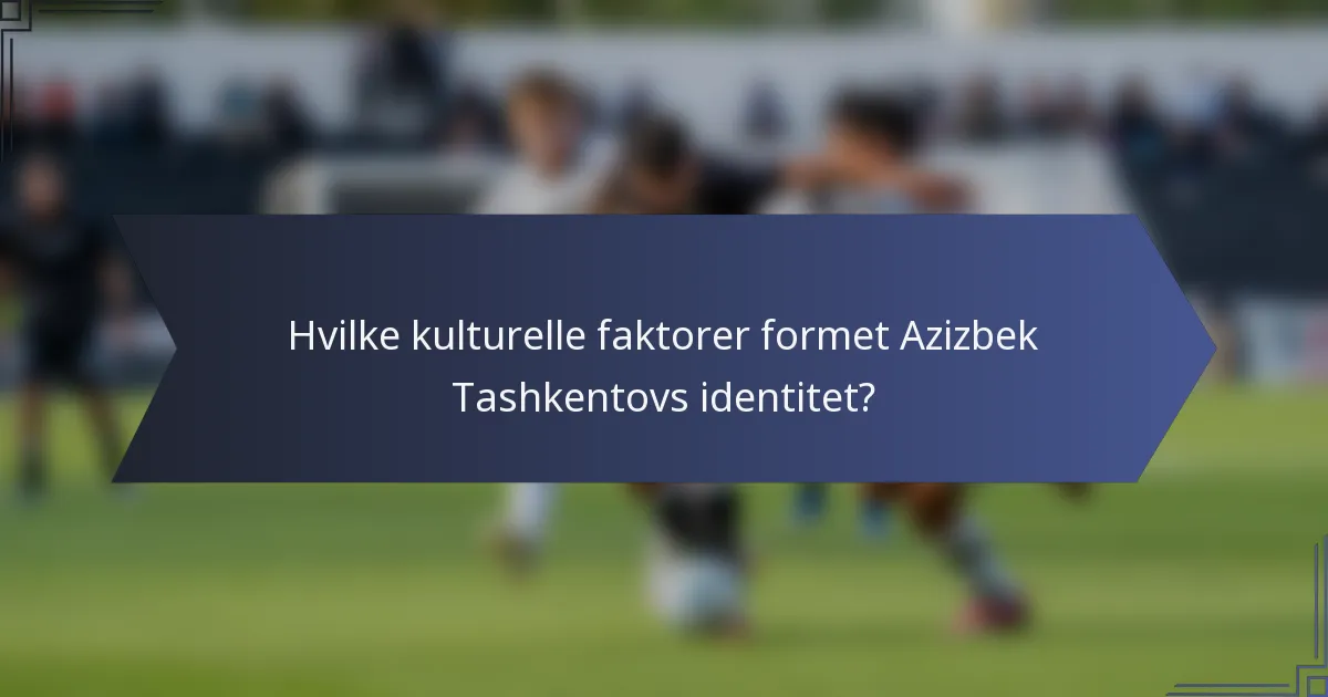Hvilke kulturelle faktorer formet Azizbek Tashkentovs identitet?