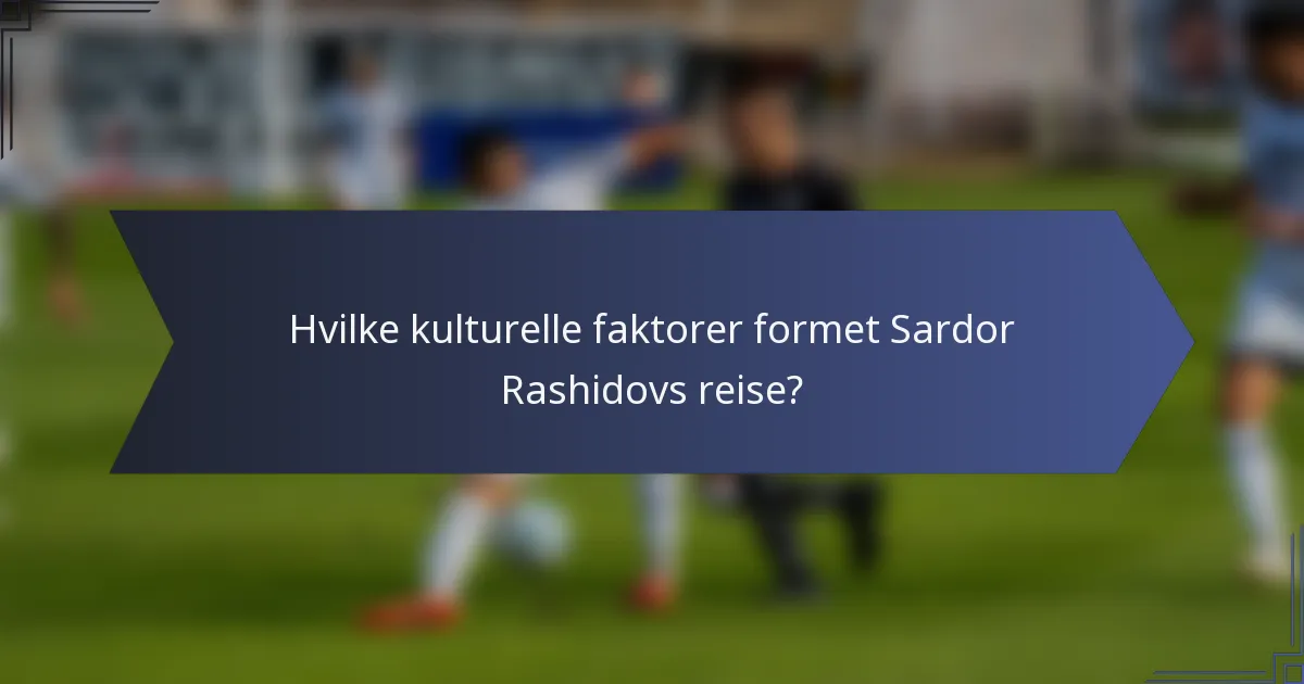 Hvilke kulturelle faktorer formet Sardor Rashidovs reise?