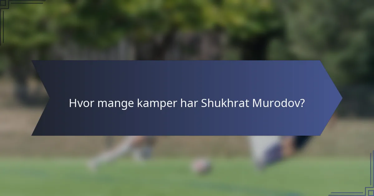 Hvor mange kamper har Shukhrat Murodov?