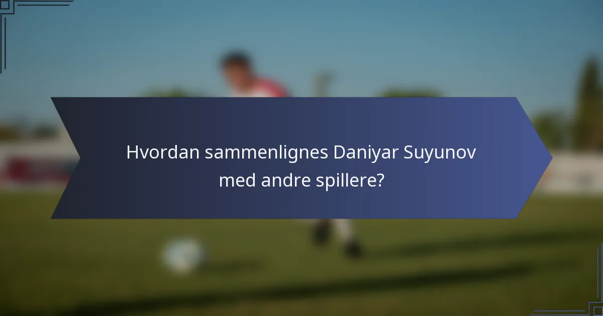Hvordan sammenlignes Daniyar Suyunov med andre spillere?