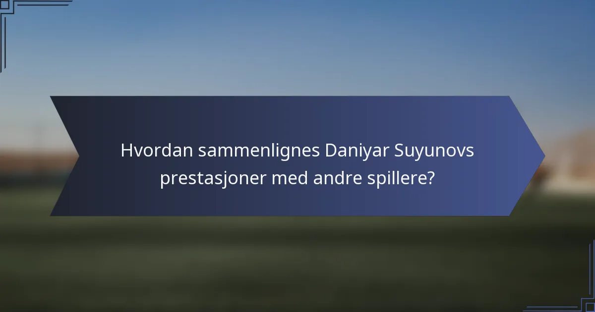 Hvordan sammenlignes Daniyar Suyunovs prestasjoner med andre spillere?