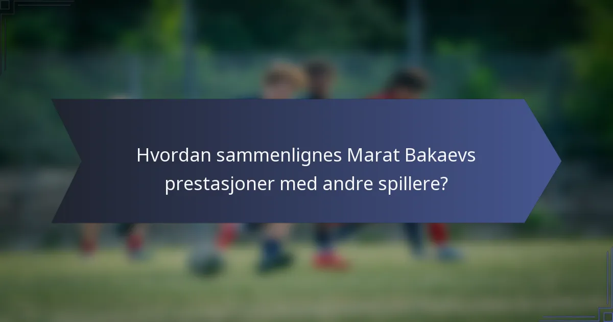 Hvordan sammenlignes Marat Bakaevs prestasjoner med andre spillere?