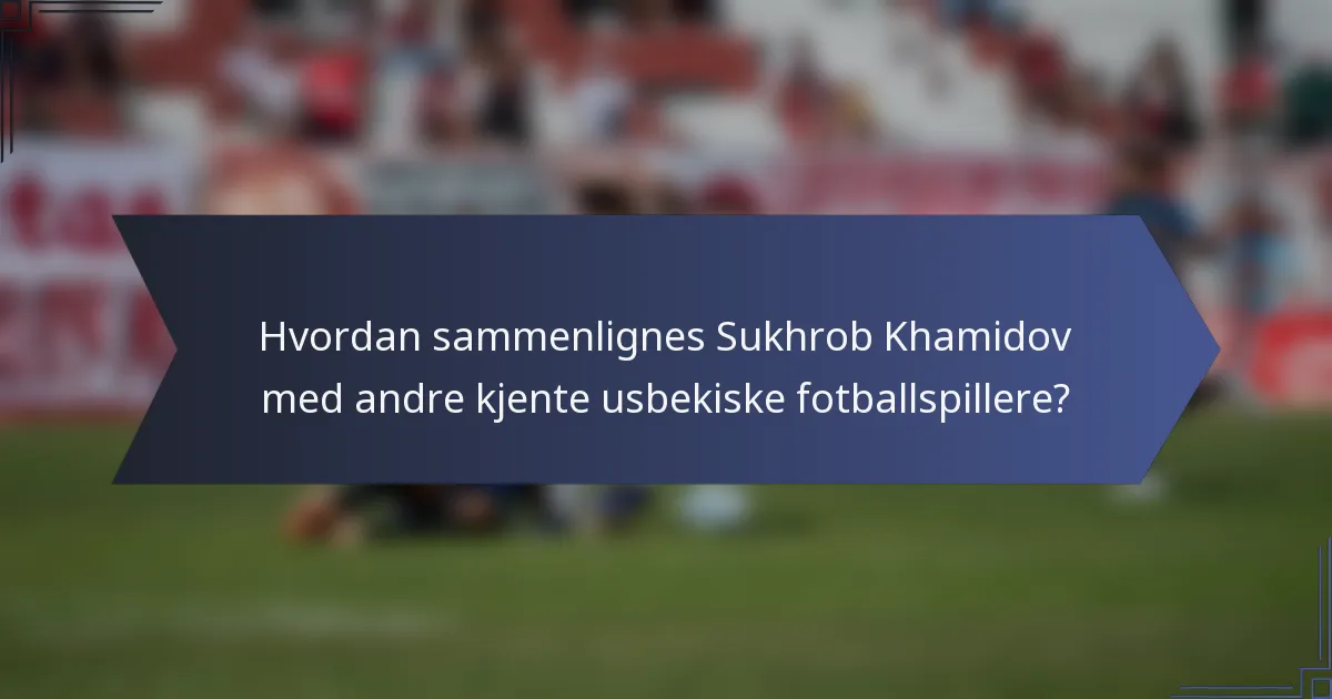 Hvordan sammenlignes Sukhrob Khamidov med andre kjente usbekiske fotballspillere?