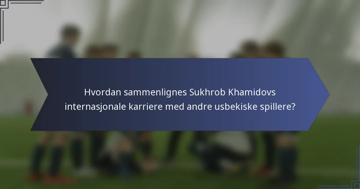 Hvordan sammenlignes Sukhrob Khamidovs internasjonale karriere med andre usbekiske spillere?
